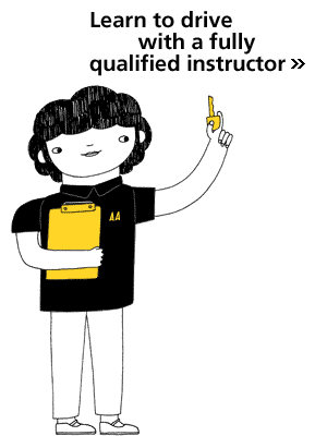 Learn to drive with a fully qualified instructor - illustration of instructor