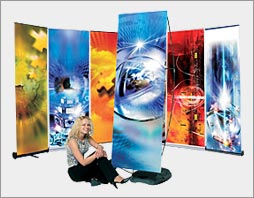 A range of exhibition stands