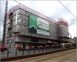 Mega graphic scaffolding wrap