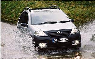 picture of car in water splash