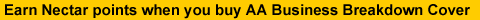 Breakdown cover: Earn Nectar points when you buy AA Business Breakdown Cover Earn Nectar points when you buy AA Business Breakdown Cover