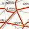 Detail of European road map