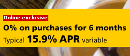 Online exclusive - 0% on purchases for 6 months. Apply now
