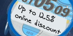 Up to 12.5% online discount