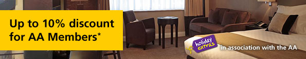 Up to 10% off airport hotels for AA Members: the AA in association with Holiday Extras