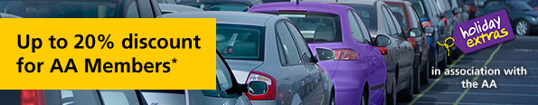 Up to 20% off airport car parks for AA Members: the AA in association with Holiday Extras