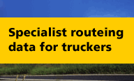Specialist routeing data for truckers