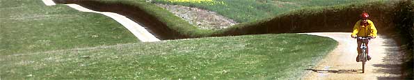 A cyclist on a country road
