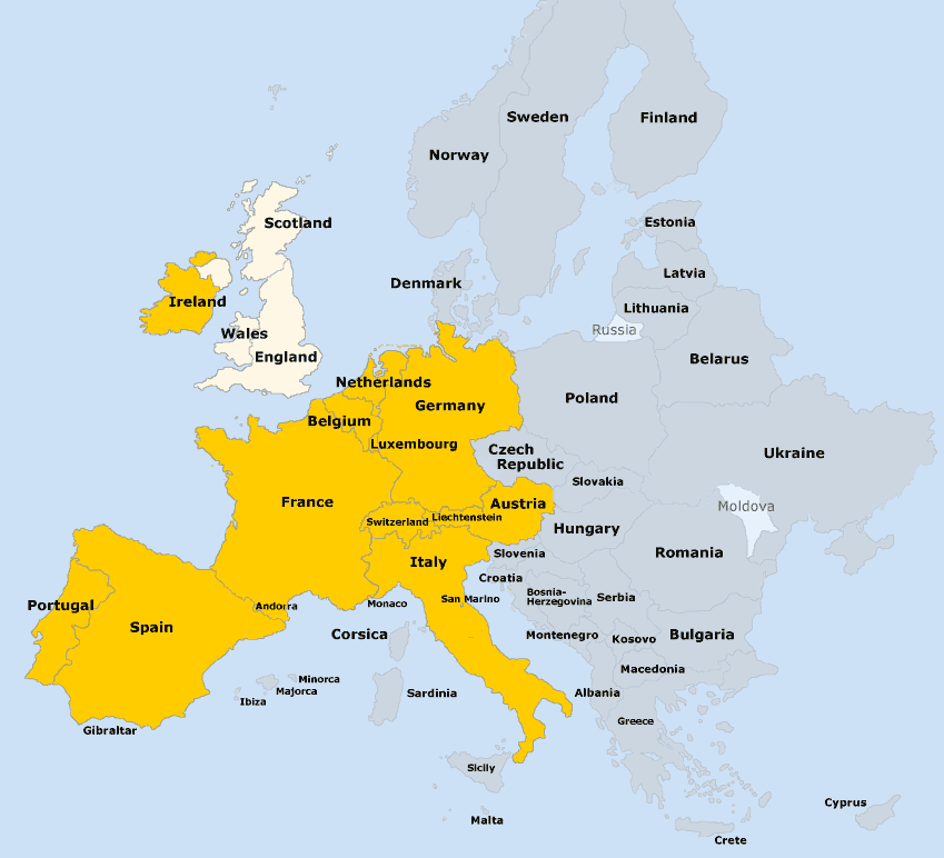 map of spain and italy