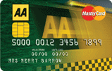 Old-style AA credit card (Image: old-style green and yellow AA MasterCard card)