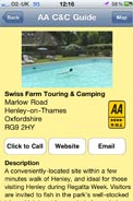 AA Caravan & Camping app detailed screenshot