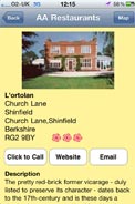 AA Restaurants app detailed screenshot