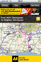 AA Route Planner app screenshot