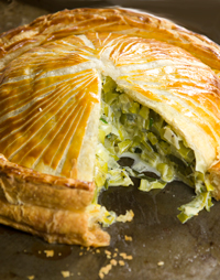 Leek and cheese pithivier