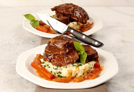 Braised ox cheeks