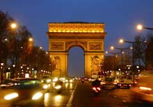 Arc de Triomphe at night, Paris