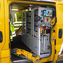 Tools and spares inside the van