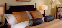 A luxury hotel bed