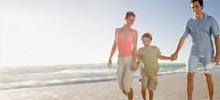 Family on beach