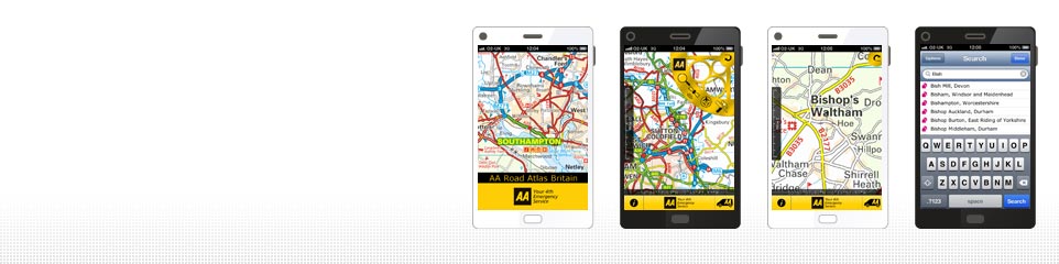 AA Road Atlas app screenshots