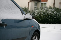 Snow colvered car