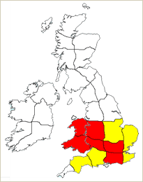Snow forecast for Wales, the Midlands and Central-Southern England