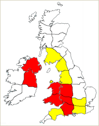 Friday's snow, areas at risk