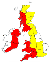 Monday and Tuesday's weather summary