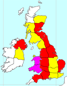 Latest snow, areas at risk
