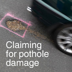 Claiming for pothole damage