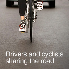Drivers and cyclists sharing the road