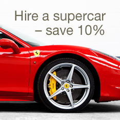 Hire a supercar – save 10%