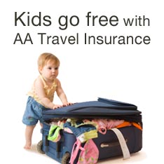 Kids go free with AA Travel Insurance