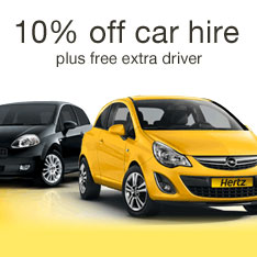 10% off car hire plus free extra driver