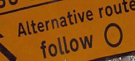 signed diversion routes to help you find your way