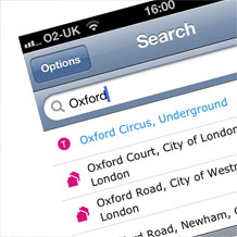 London Map search functionality
