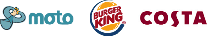 Moto, Burger King and Costa 
