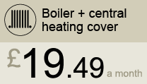 Boiler + central heating cover &pound;19.49 a month