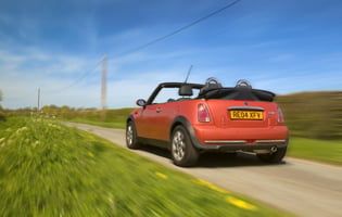 picture of mini convertible from the rear