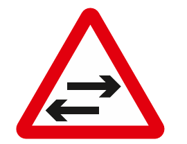 two way traffic crossing a one way street