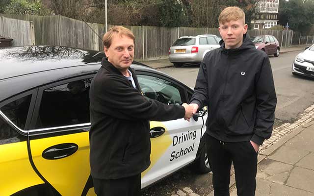 Finbar King (r)  and AA Driving School's Mark Harrison
