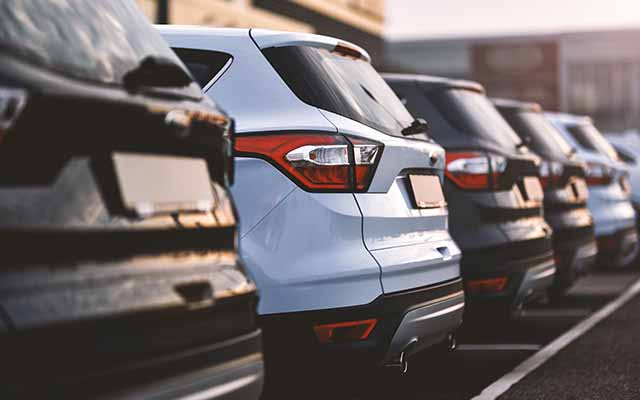 Vehicles parked in car park