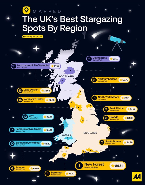 map of the uk showing all the national parks