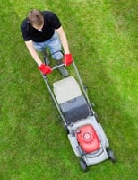 Mowing a lawn
