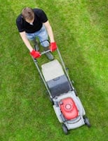 Mowing a lawn