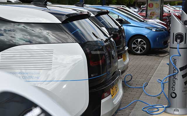 Charging an electric vehicle at the electric vehicle experience centre in milton keynes