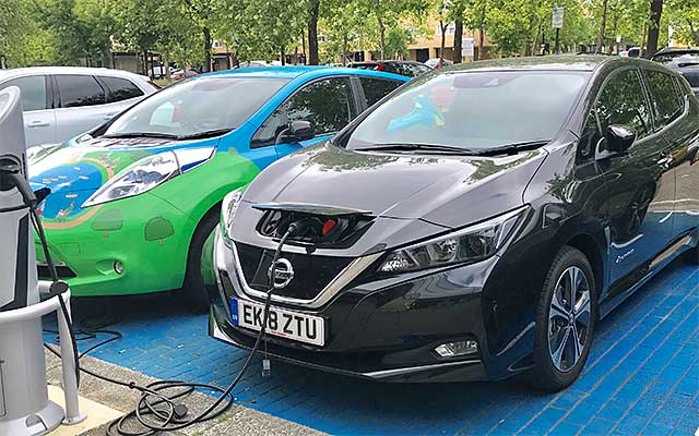 New nissan leaf at evec