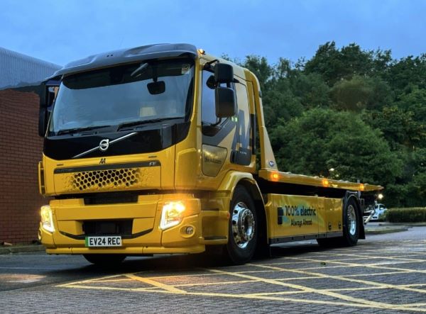 Ev truck at night
