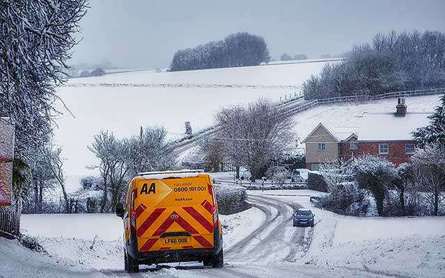 Aa fuel assist van in snow