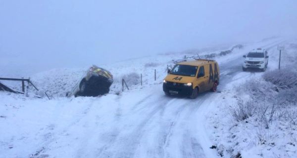 Aa van snow scene